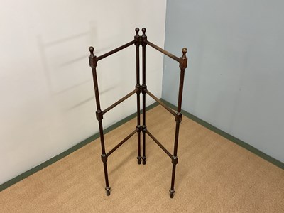 Lot 654 - A folding mahogany clothes airer, length 74cm,...