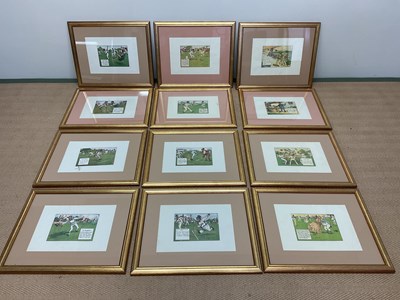 Lot 340 - AFTER J CROMBIE; twelve cricket prints, 25 x...