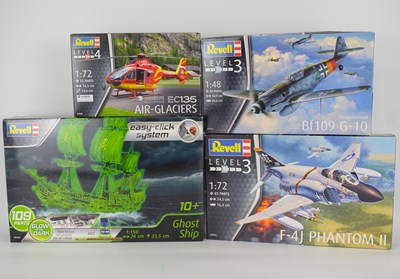 Lot 261 - REVELL; four boxed scale model construction...