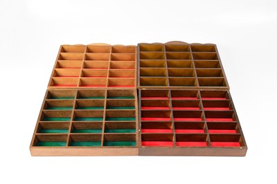 Lot 406 - Nine wooden wall-hanging display cases for...