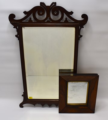 Lot 63 - Two 19th century wall mirrors, one mahogany...