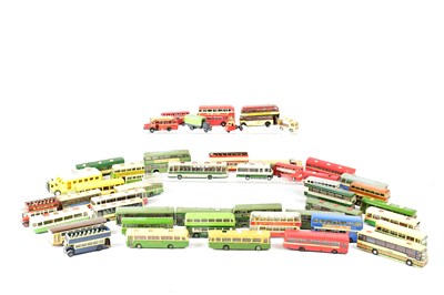 Lot 295 - A collection of diecast model buses, trams and...