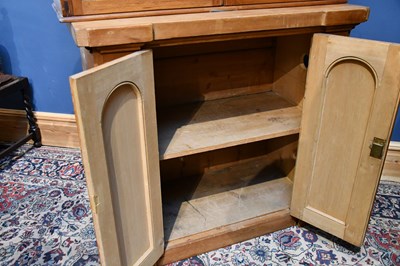 Lot 33 - A Victorian pine two door low cupoboard with...