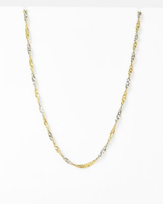 Lot 1108 - A 14k multi-colour link chain necklace, length...