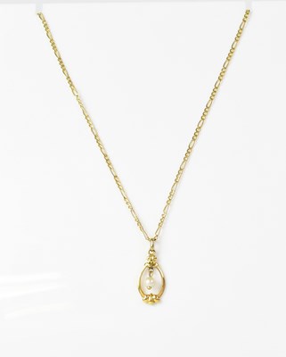 Lot 1102 - A 9ct gold Figaro link necklace, length 40cm,...