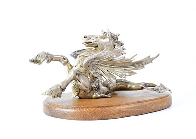 Lot 682 - A circa 1860 plated winged hippocamp figure,...