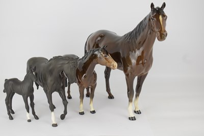 Lot 564 - BESWICK; four horses, comprising a large brown...