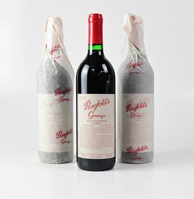 Lot 186 - RED WINE; three bottles of Penfolds Grange...