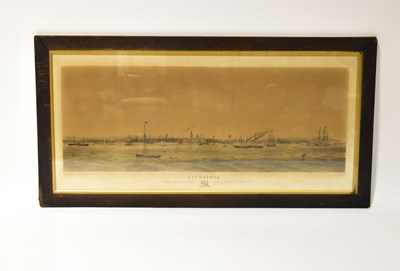 Lot 693 - A lithograph of Liverpool waterfront, titled...