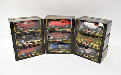 Lot 312 - BBURAGO; nine diecast model vehicle cars,...