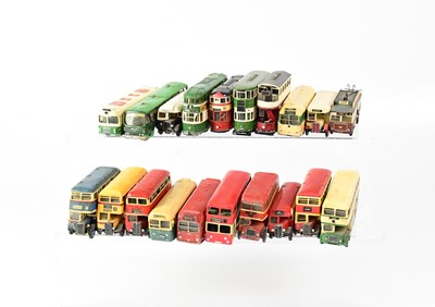 Lot 410 - Twenty diecast model buses and trams,...