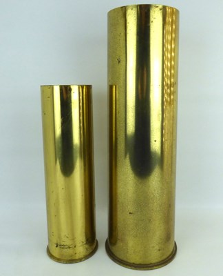 Lot 391 - Two brass artillery shell cases