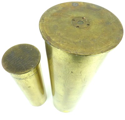 Lot 391 - Two brass artillery shell cases