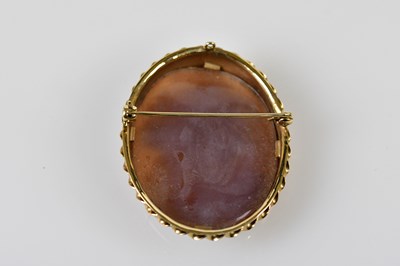 Lot 623 - A large Victorian yellow metal framed cameo...