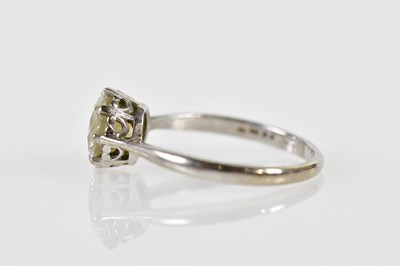 Lot 43 - A white metal diamond solitaire ring, the...