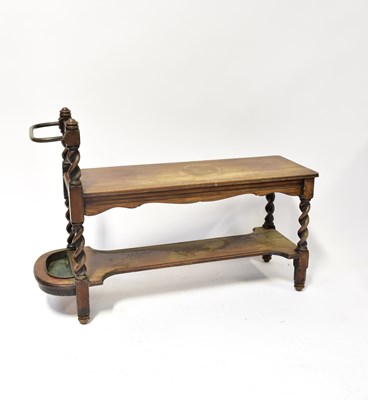 Lot 38 - An early 20th century oak hall bench or table...