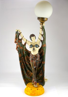 Lot 75 - A modern resin Art Deco stylised dancer table...