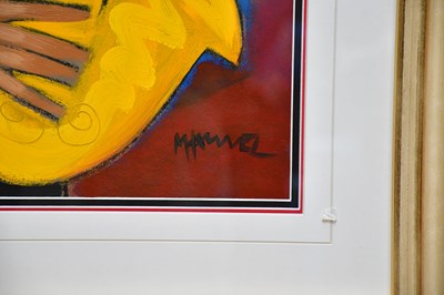 Lot 286 - MARSHA HAMMEL; oil on gesso, 'Samba - Sax',...