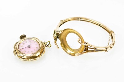 Lot 8 - An unusual hinged bangle set with a 14ct...