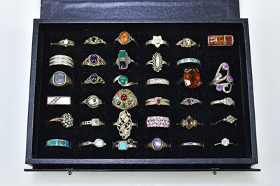 Lot 729 - A large collection of dress rings, all...