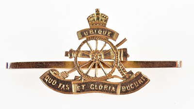 Lot 610 - A 9ct yellow gold Royal Artillery 'Sweetheart'...