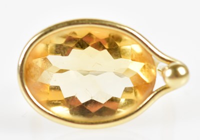 Lot 72 - GEORG JENSEN; an 18ct yellow gold and citrine '...