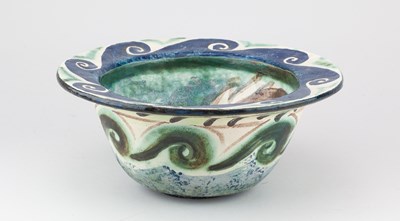 Lot 603 - VICKY WALTON; a large deep earthenware bowl...
