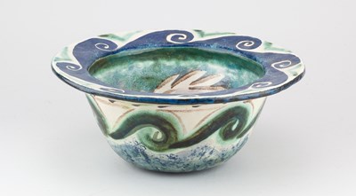 Lot 603 - VICKY WALTON; a large deep earthenware bowl...
