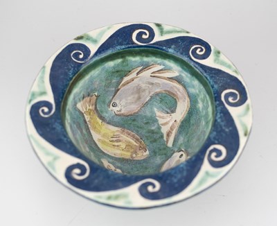 Lot 603 - VICKY WALTON; a large deep earthenware bowl...