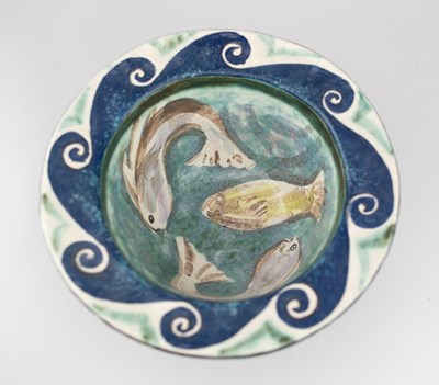 Lot 603 - VICKY WALTON; a large deep earthenware bowl...