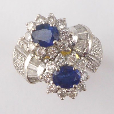 Lot 1041 - A vintage Art Deco style sapphire and diamond...