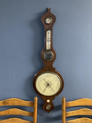 Lot 6377 - A 19th century rosewood wheel barometer with...