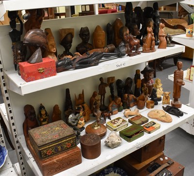 Lot 341 - A group of Chinese and African style hardwood...