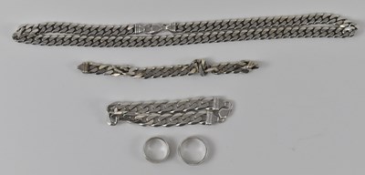 Lot 948 - A 925 hallmarked silver Cuban link necklace,...