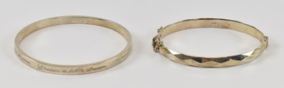 Lot 981 - A modern hallmarked silver bangle, London 1973,...