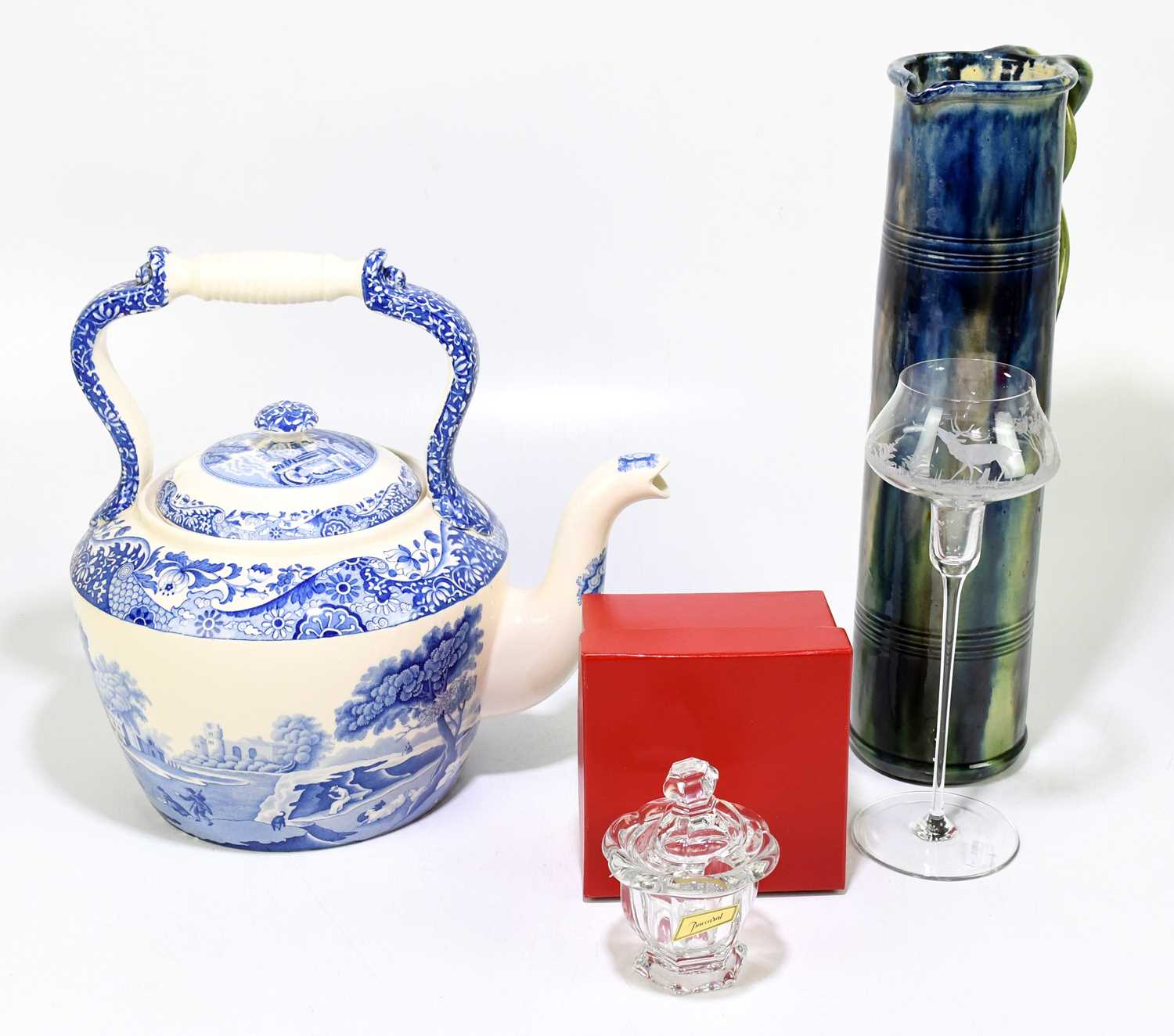 Lot 791 SPODE; an oversized tea kettle decorated in