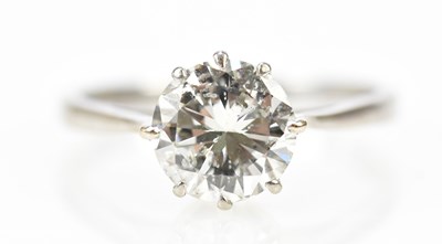 Lot 28 - An 18ct white gold diamond solitaire ring, the...