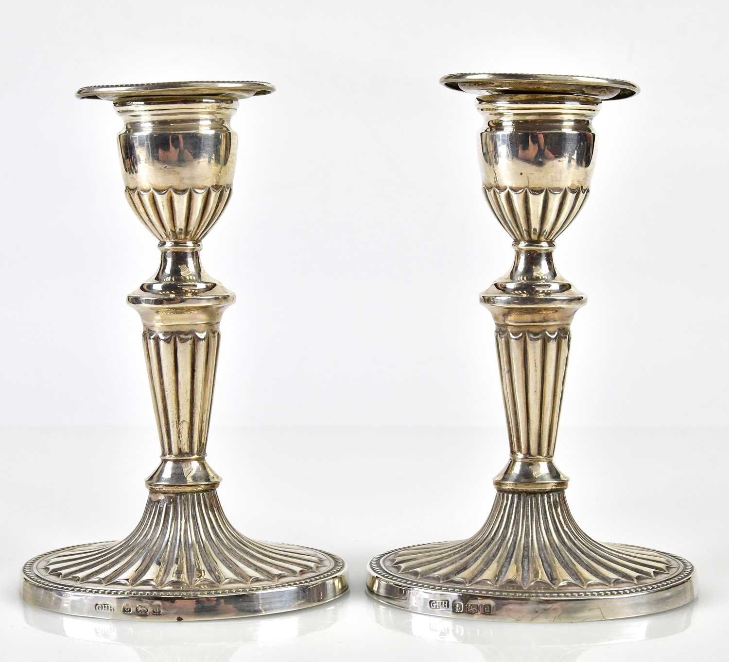 Lot 2168 - GHH; a pair of Edward VII hallmarked silver...