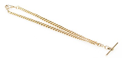 Lot 361 - A 9ct yellow gold fob chain with twin spring...