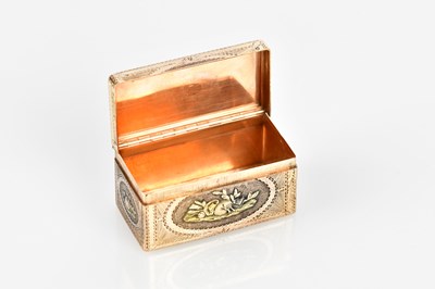 Lot 2039 - A 19th century four colour gold snuff box of...