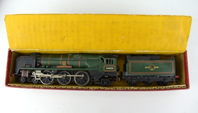 Lot 443 - HORNBY; a boxed West Country Class locomotive,...