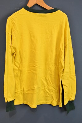 Lot 5244 - BRAZIL; a 1970s retro-style football shirt,...