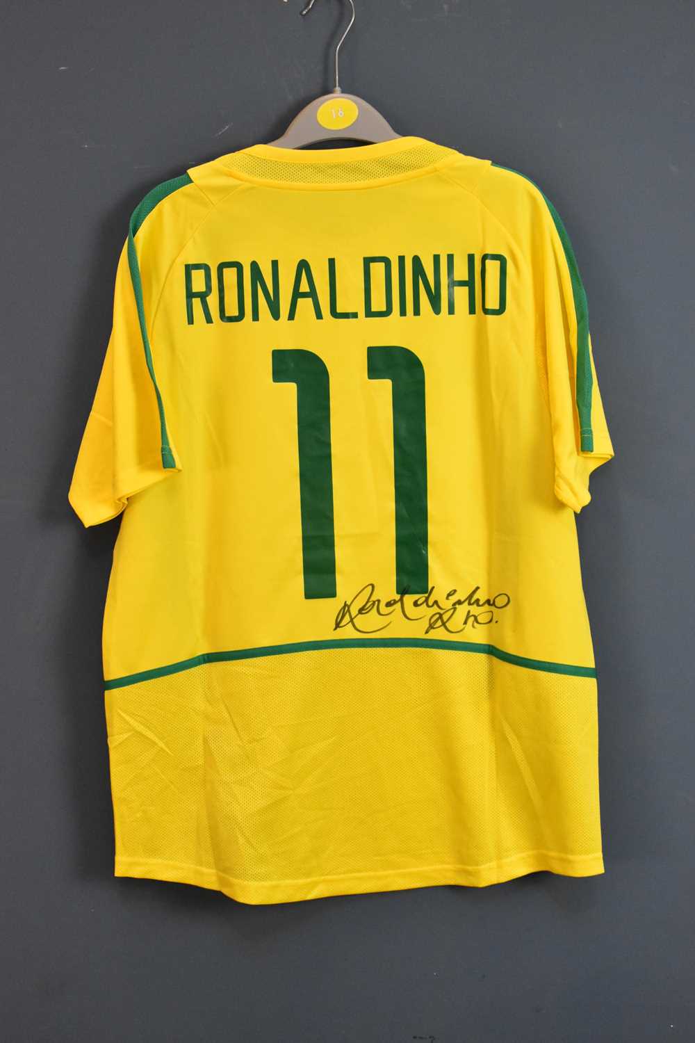 Lot 5257 - RONALDINHO; a Brazil 2002 retro-style football...