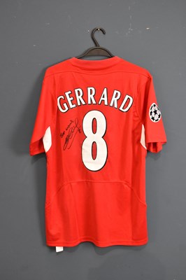 Lot 5272 - STEVEN GERRARD; a signed Liverpool shirt,...