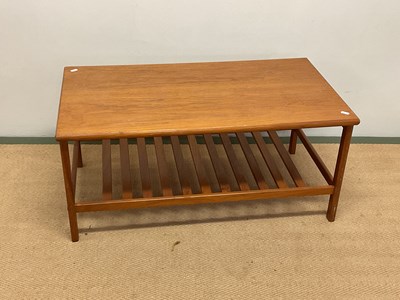 Lot 632 - A Danish teak coffee table with slatted...