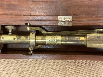 Lot 25 - Fortin type brass marine barometer with gimbal...