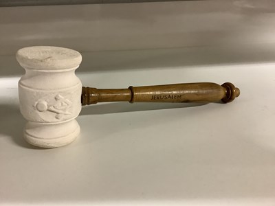 Lot 5046 - MASONIC INTEREST; an unusual Masonic gavel...