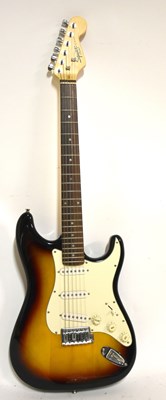 Lot 294A - SQUIER BY FENDER; a Strat electric guitar with...