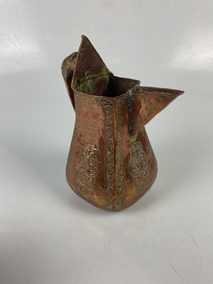 Lot 5331 - An unusual Chinese copper jug of square form,...