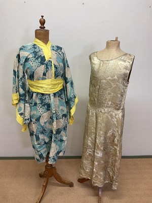 Lot 112 - A vintage Chinese silk sheath dress also with...